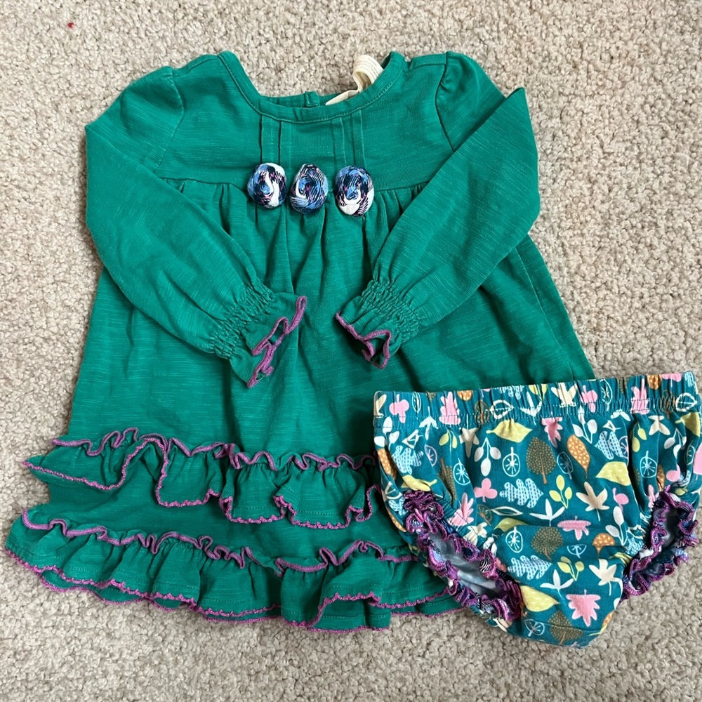 Matilda Jane Baby Green & Purple Rosebud Dress - Picture 1 of 4